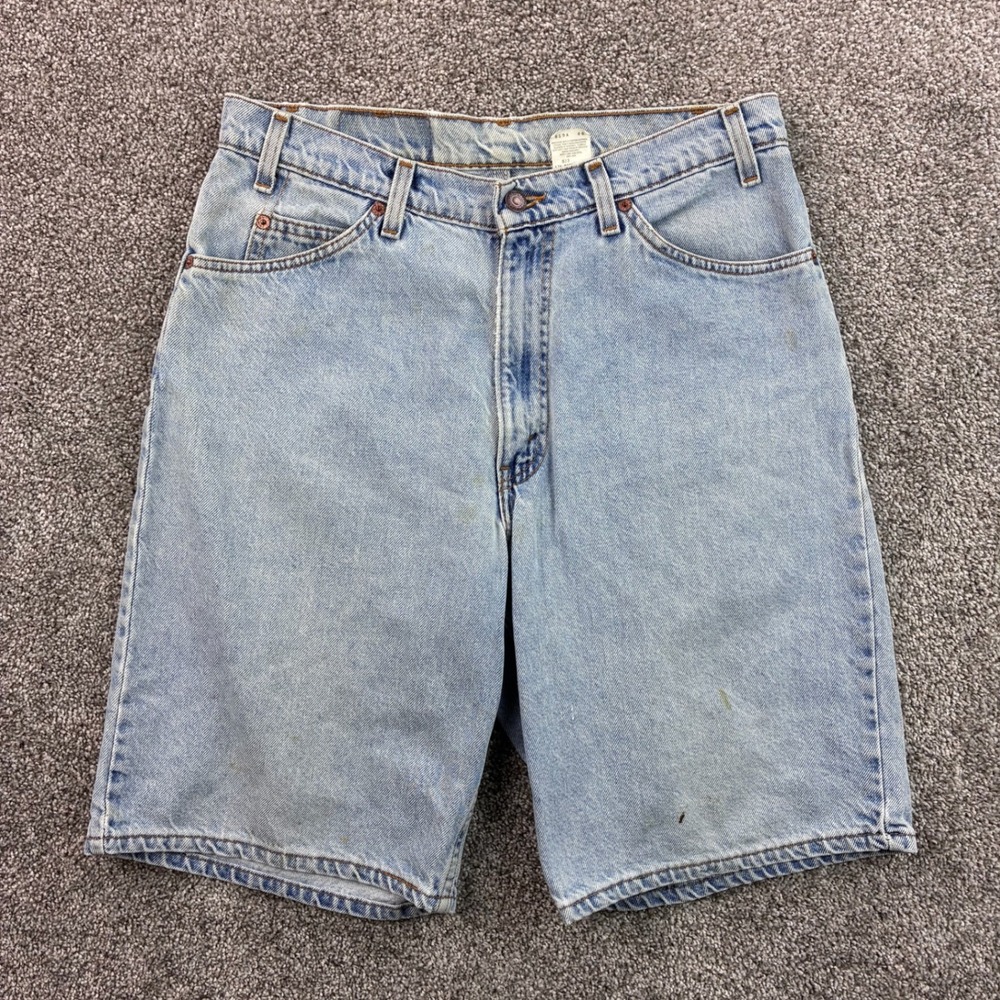Vintage Levi's 560‎ Denim Shorts Mens 33 Light Wash Orange Tab Relaxed Fit